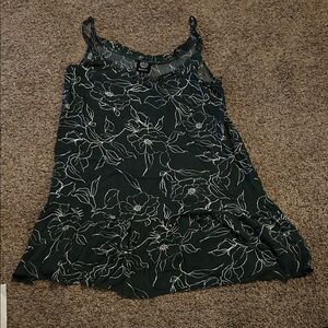 Bobeau Dark Green Floral Dress